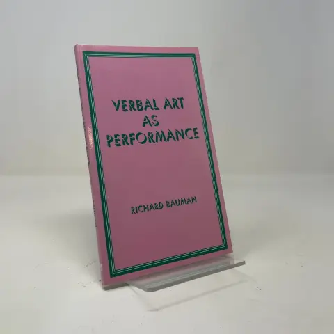 Cover of Verbal Art as Performance