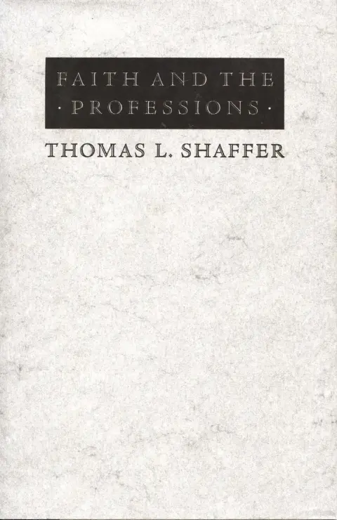Cover of Faith and the Professions