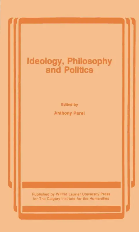 Cover of Ideology, Philosophy and Politics