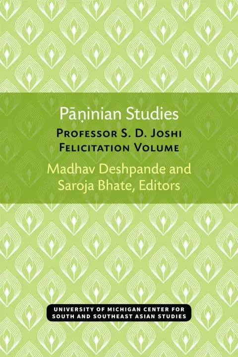 Cover of Paninian Studies
