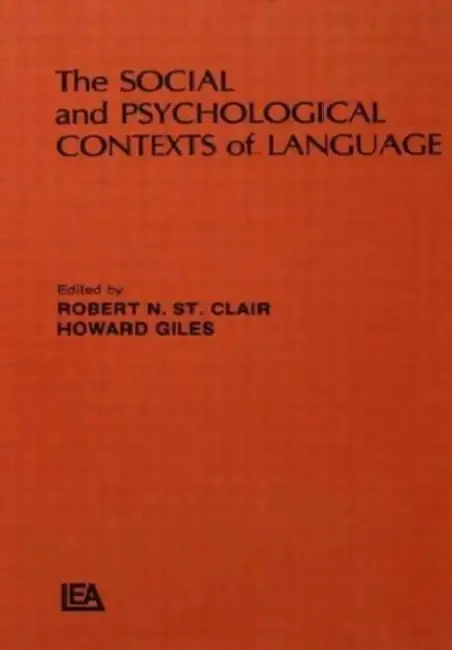 Cover of The Social and Psychological Contexts of Language