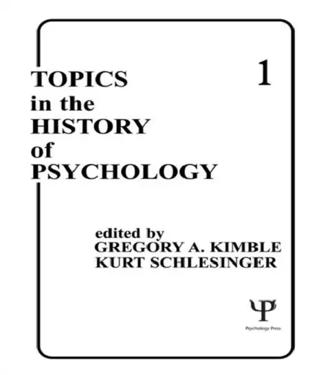 Cover of Topics in the History of Psychology