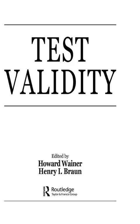 Cover of Test Validity