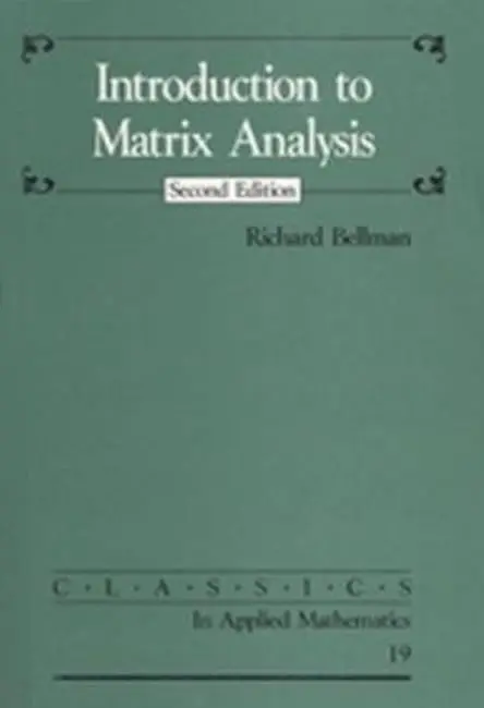 Cover of Introduction to Matrix Analysis