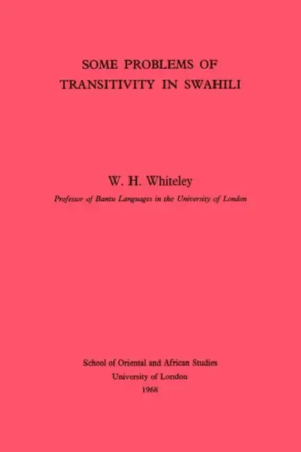 Cover of Some Problems of Transitivity in Swahili