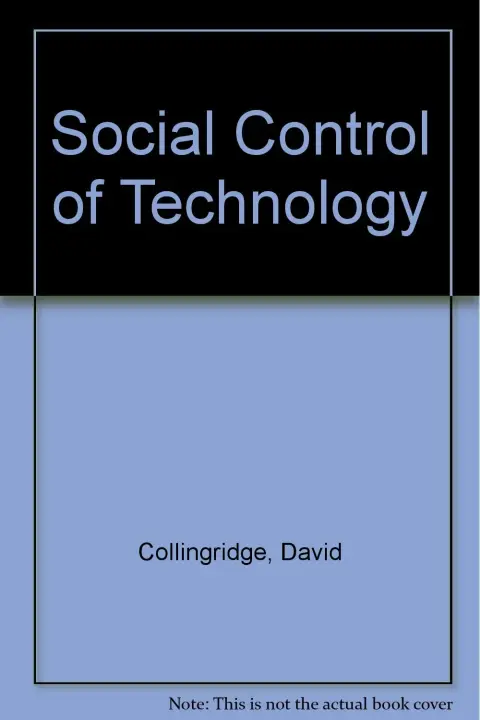 Cover of Social Control of Technology