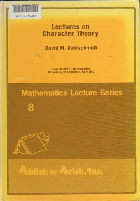 Cover of Lectures on Character Theory