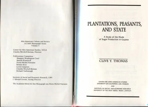Cover of Plantations, Peasants, and State