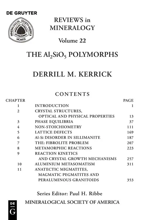 Cover of The Al2SiO5 Polymorphs