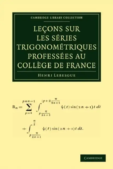 Cover of Lecons Sur Les Series Trigonometriques Professees Au College de France