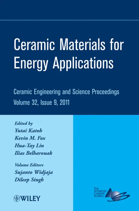 Cover of Ceramic Materials for Energy Applications, Volume 32, Issue 9