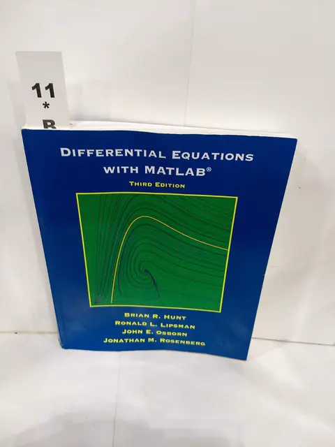 Cover of Differential Equations with MATLAB