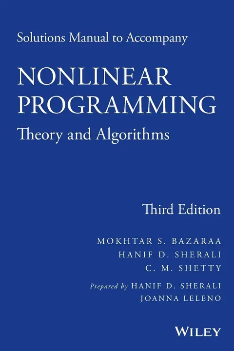 Cover of Solutions Manual to Accompany Nonlinear Programming