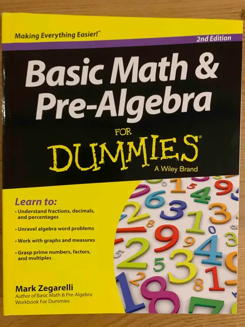 Cover of Basic Math & Pre-Algebra for Dummies