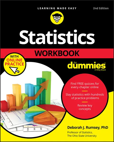 Cover of Statistics Workbook for Dummies with Online Practice