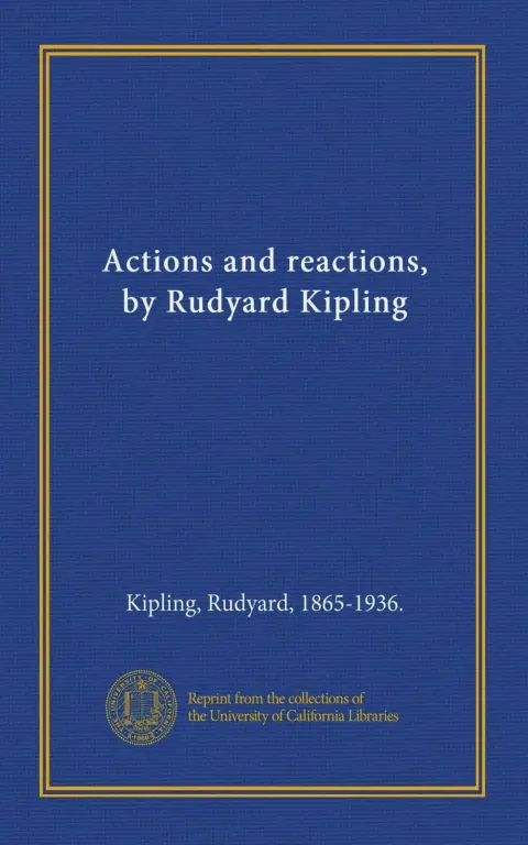 Cover of Actions and reactions, by Rudyard Kipling