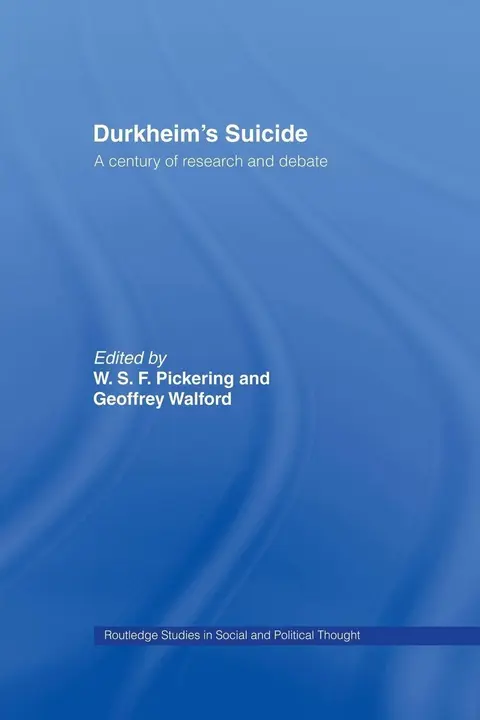 Cover of Durkheim's Suicide