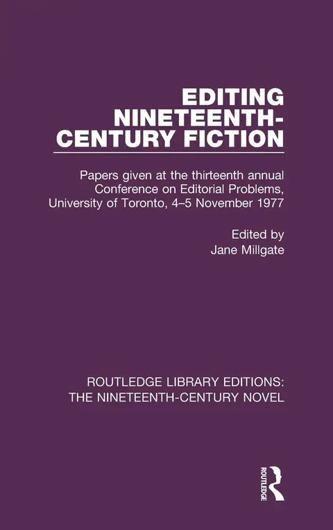 Cover of Editing Nineteenth-century Fiction