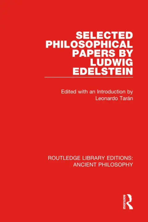 Cover of Selected Philosophical Papers by Ludwig Edelstein