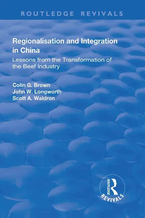 Cover of Regionalisation and Integration in China