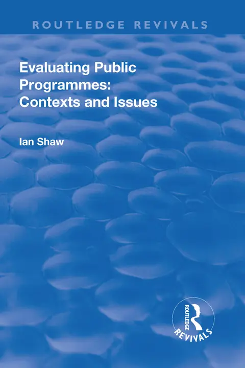 Cover of Evaluating Public Programmes