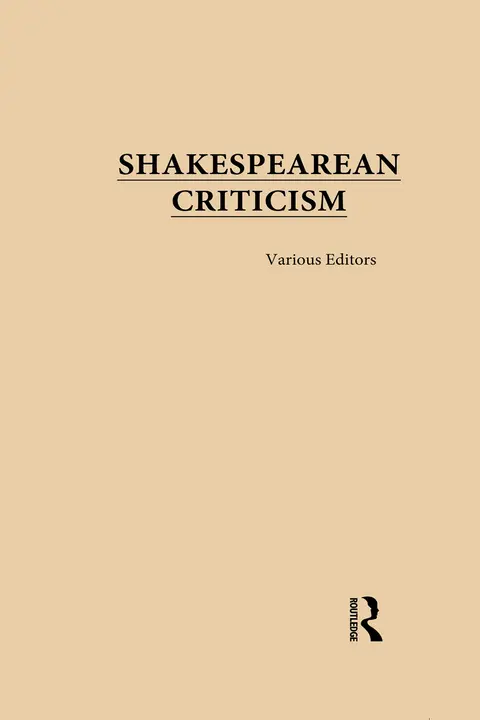 Cover of Shakespearean Criticism