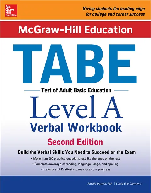 Cover of McGraw-Hill Education TABE Level A Verbal Workbook, Second Edition