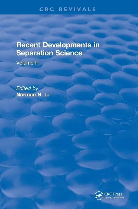Cover of Recent Developments in Separation Science