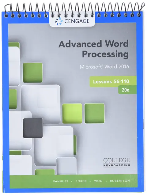 Cover of Advanced Word Processing Lessons 56-110
