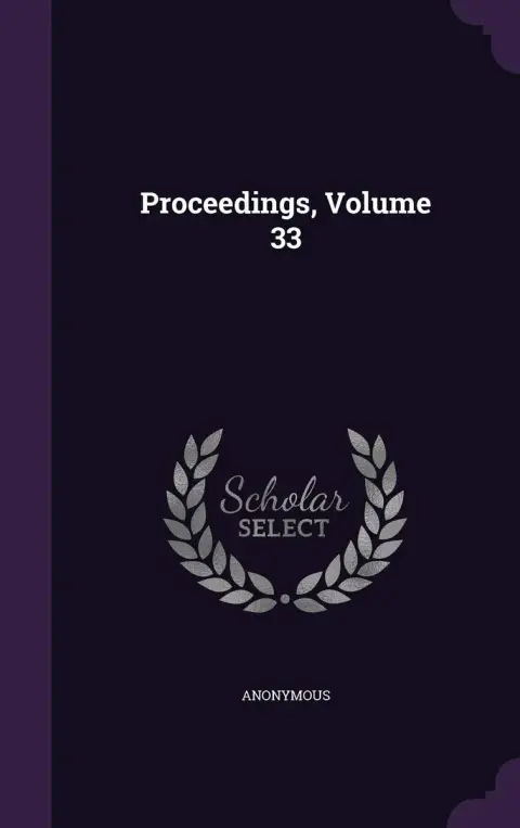 Cover of Proceedings, Volume 33