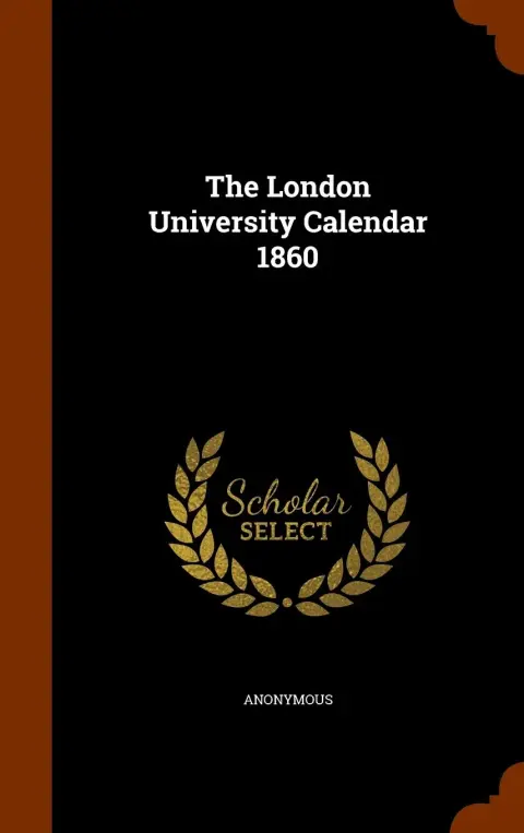 Cover of The London University Calendar 1860