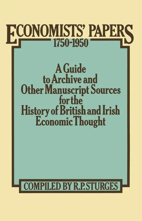 Cover of Economists’ Papers 1750–1950