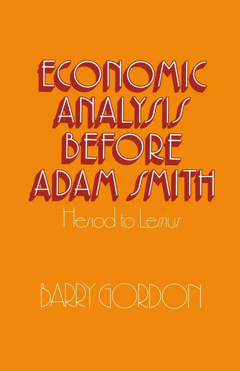 Cover of Economic Analysis Before Adam Smith