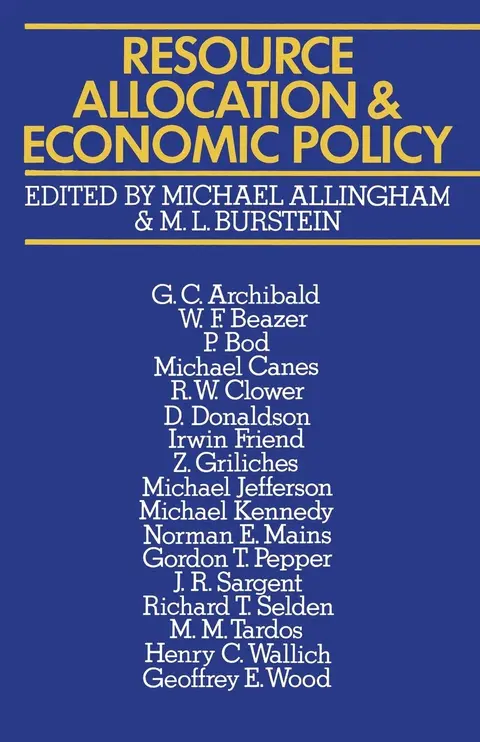 Cover of Resource Allocation and Economic Policy