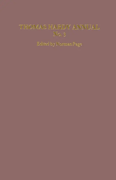 Cover of Thomas Hardy Annual No. 3