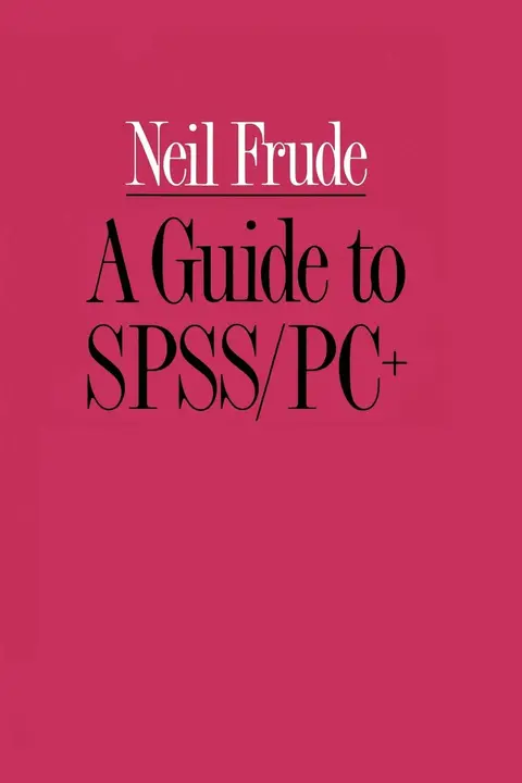 Cover of A Guide to SPSS/PC+