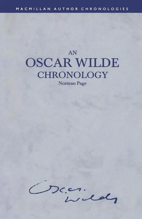 Cover of An Oscar Wilde Chronology