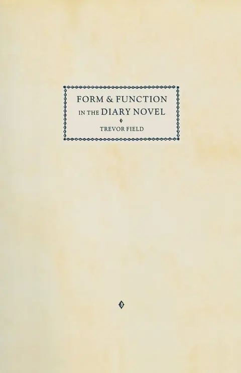 Cover of Form and Function in the Diary Novel