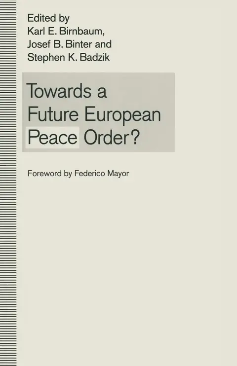 Cover of Towards a Future European Peace Order?