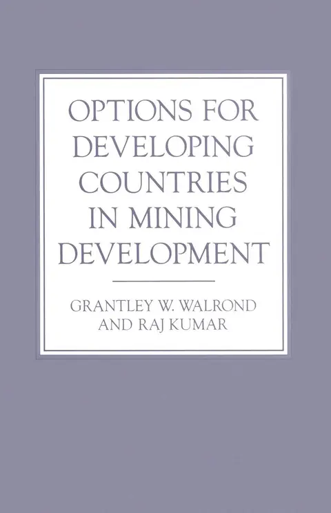 Cover of Options for Developing Countries in Mining Development