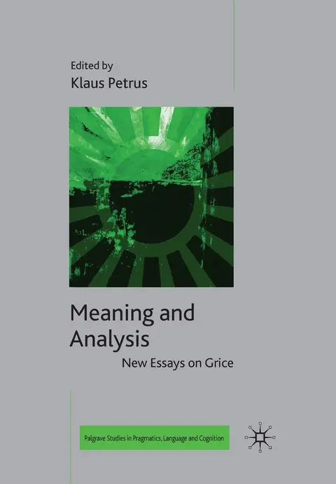 Cover of Meaning and Analysis