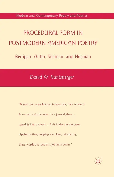 Cover of Procedural Form in Postmodern American Poetry