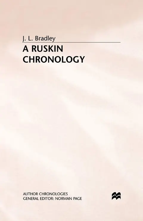 Cover of A Ruskin Chronology