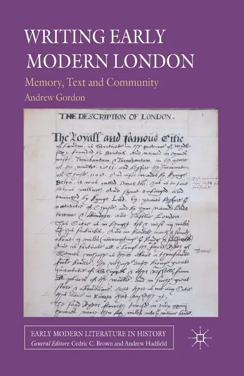 Cover of Writing Early Modern London