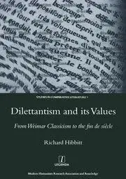 Cover of Dilettantism and Its Values