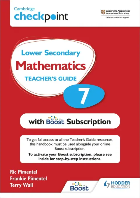 Cover of Cambridge Checkpoint Lower Secondary Mathematics Teacher's Guide 7 with Boost Subscription