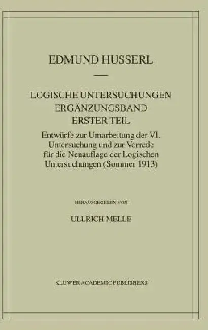 Cover of Logische Untersuchungen Ergänzungsband Erster Teil
