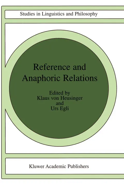 Cover of Reference and Anaphoric Relations