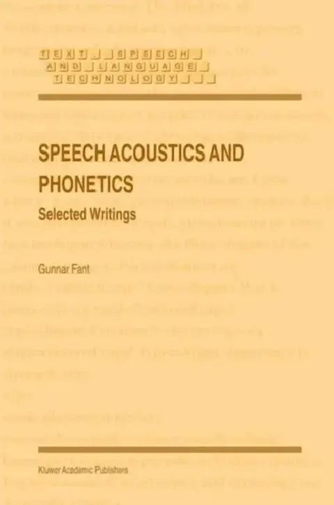 Cover of Speech Acoustics and Phonetics