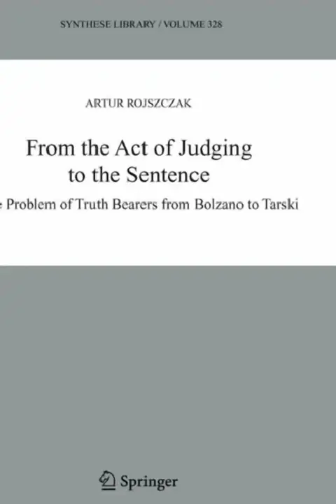 Cover of From the Act of Judging to the Sentence